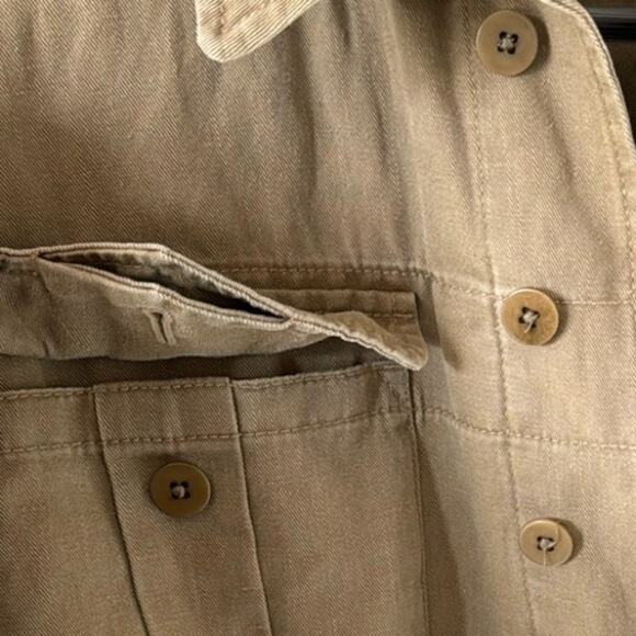 RALPH LAUREN COLLECTION GARRISON COTTON-LINEN JACKET IN MILITARY DRILL SZ 6 - Picture 4 of 14